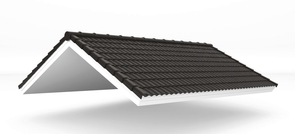 3D model illustration of a pitched roof