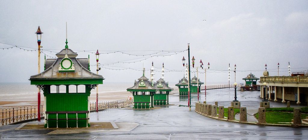 bad weather at Blackpool promenade